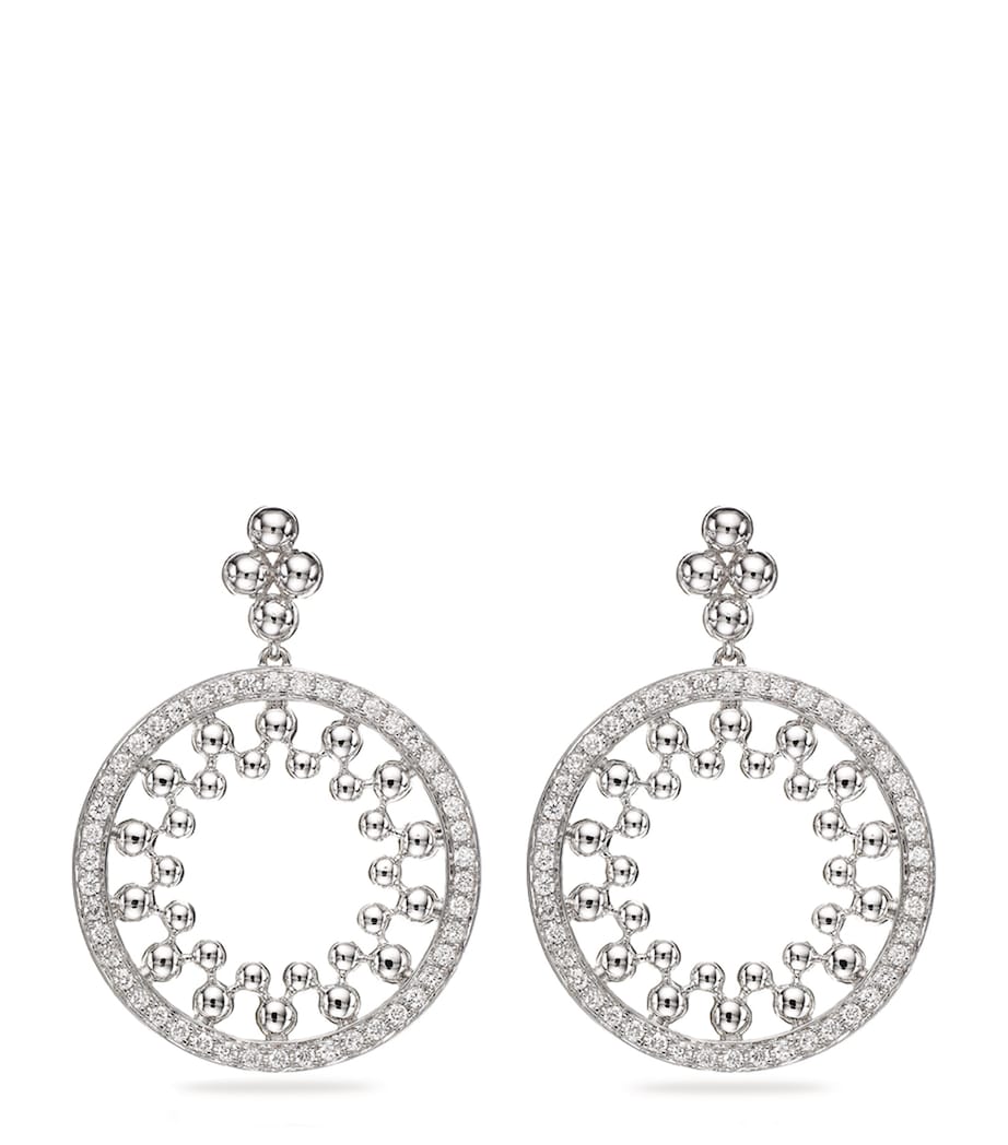 Boodles white gold diamond drop earrings, UK version