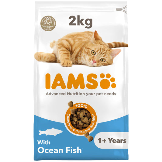 IAMS Vitality Vitality Adult Cat, Ocean Fish 2kg Advanced nutrition cat food Sainsburys   