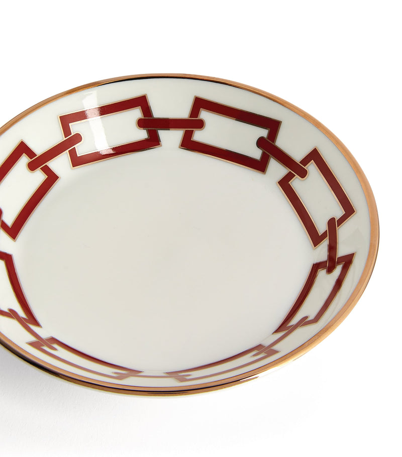 Ginori 1735 Catene Scarlatto tea saucer 13.5cm, UK version