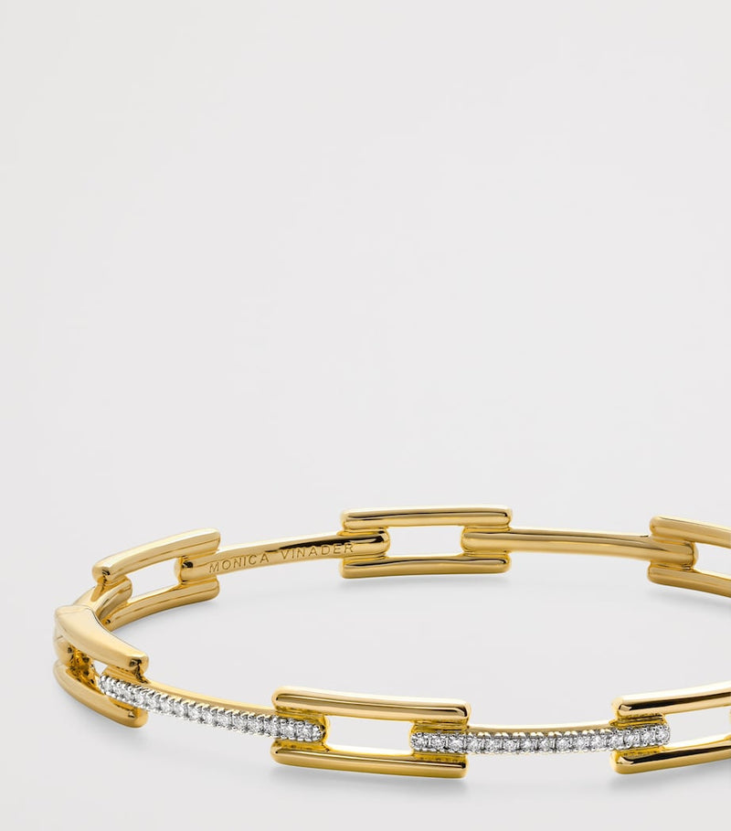 Monica Vinader gold vermeil diamond pavé bangle - British product