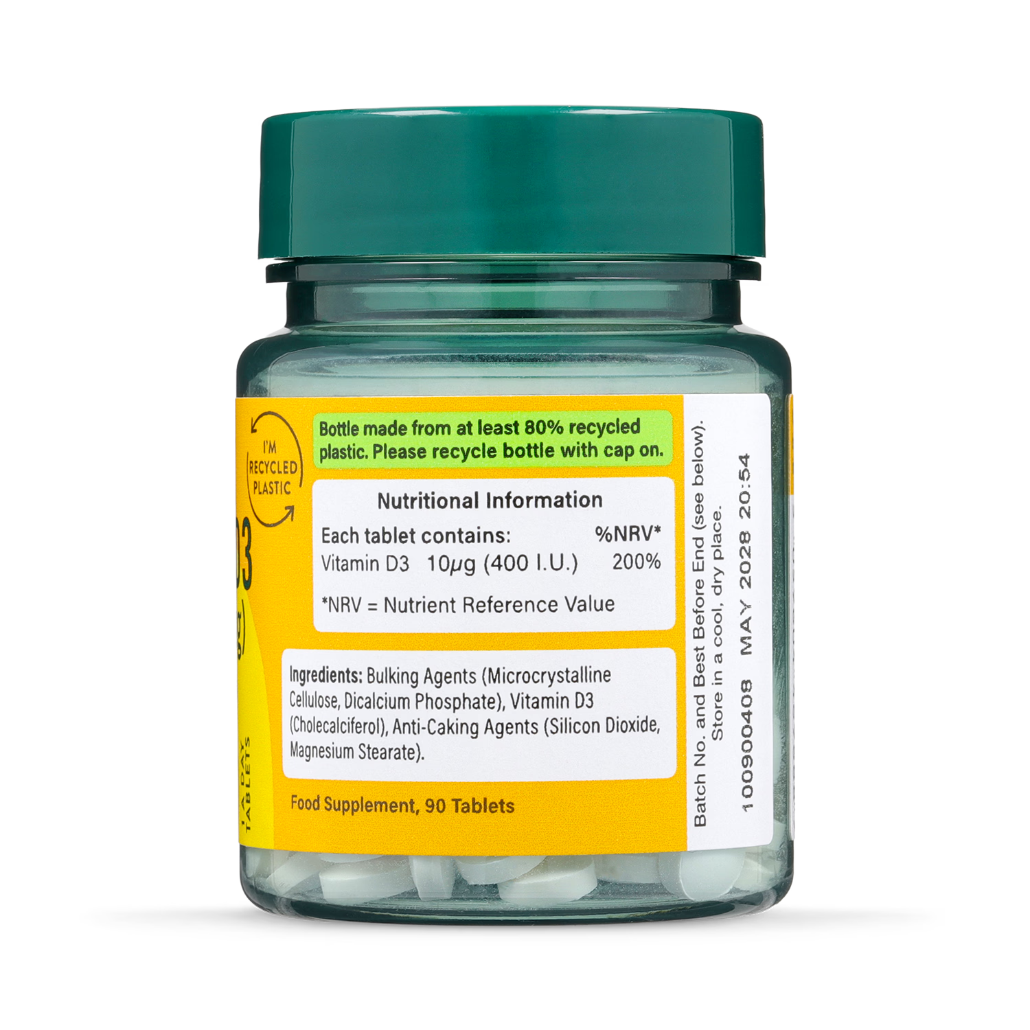 Holland & Barrett Vitamin D3 400IU 90 Tablets, UK version
