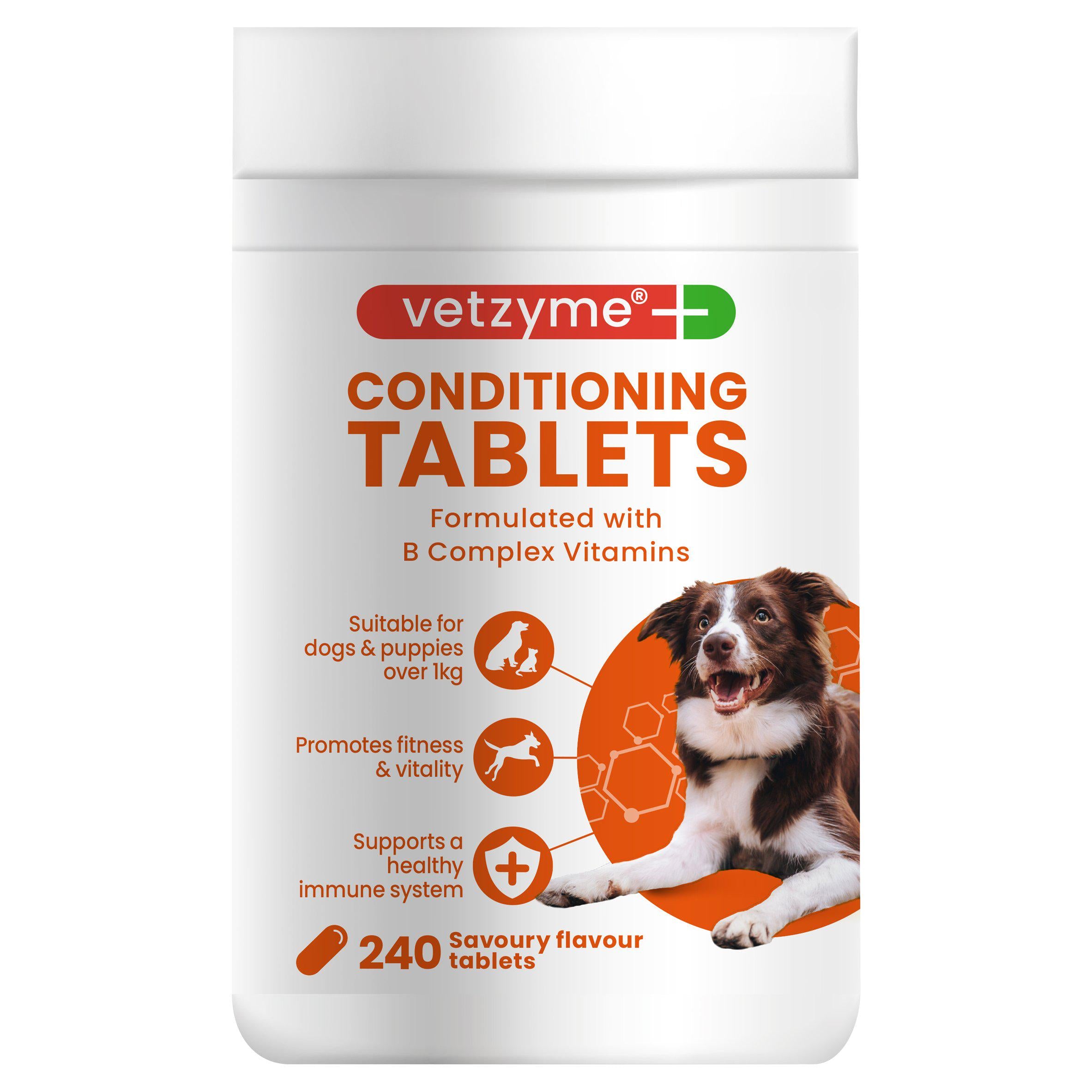 Vetzyme Conditioning Tablets 240 Savoury Flavour Tablets 156g GOODS Sainsburys   