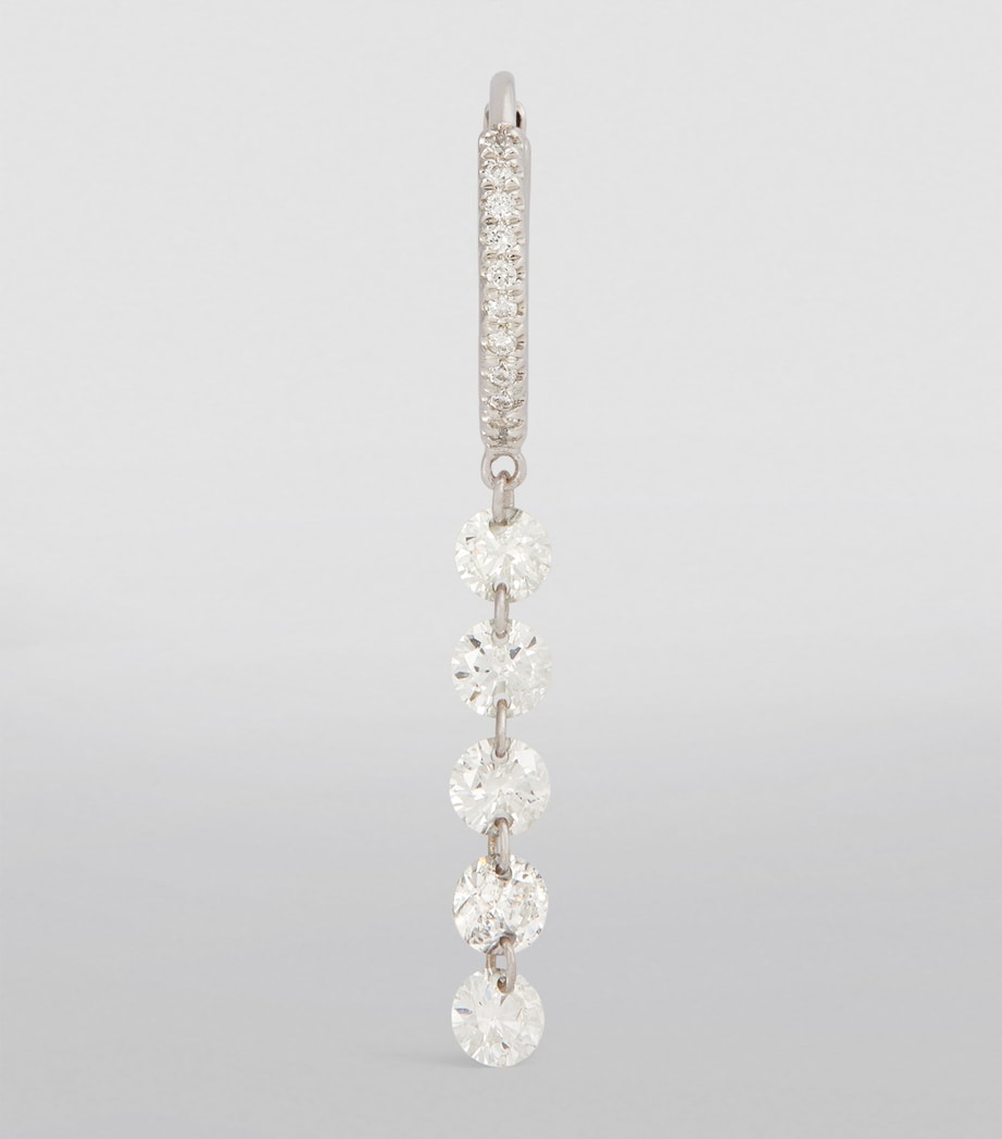 Persée white gold diamond hoop earring, imported from the UK