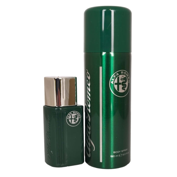 Alfa Romeo Green EDT and body spray set 15ml 150ml, imported from the UK