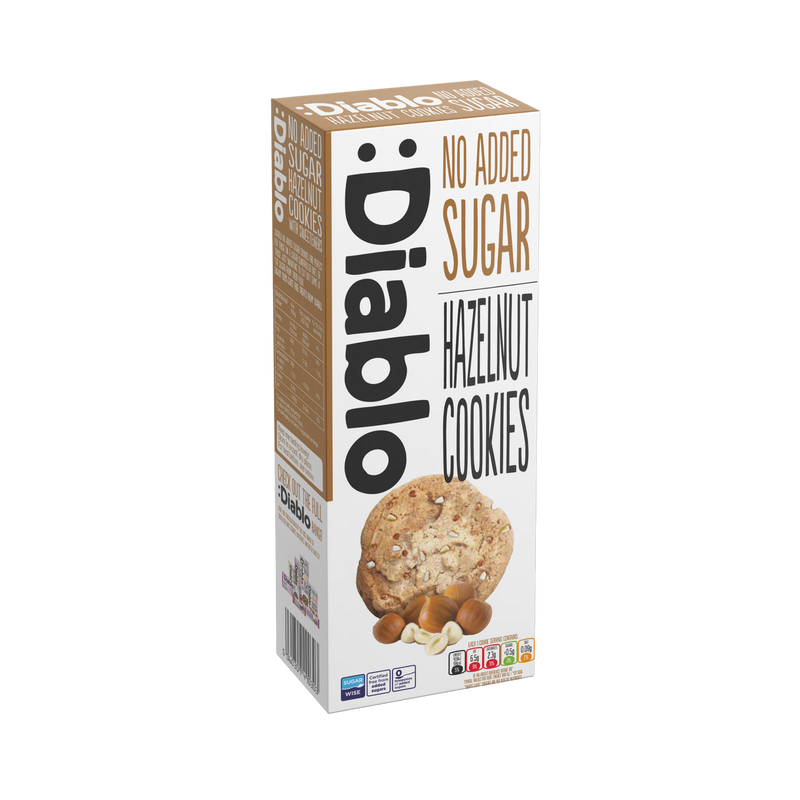 Diablo no added sugar hazelnut cookies 135g - British product