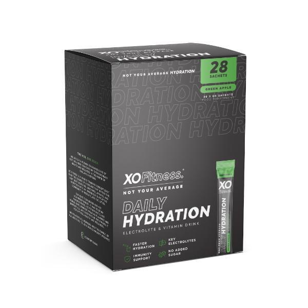 XO Fitness Hydration Sachets Green Apple 28 Pack (British brand)