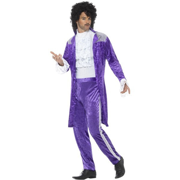 Smiffys purple 80s musician costume, UK version