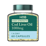 Holland & Barrett Pure Cod Liver Oil 1000mg 240 Capsules Omega 3 Supplements & Fish Oils Holland&Barrett