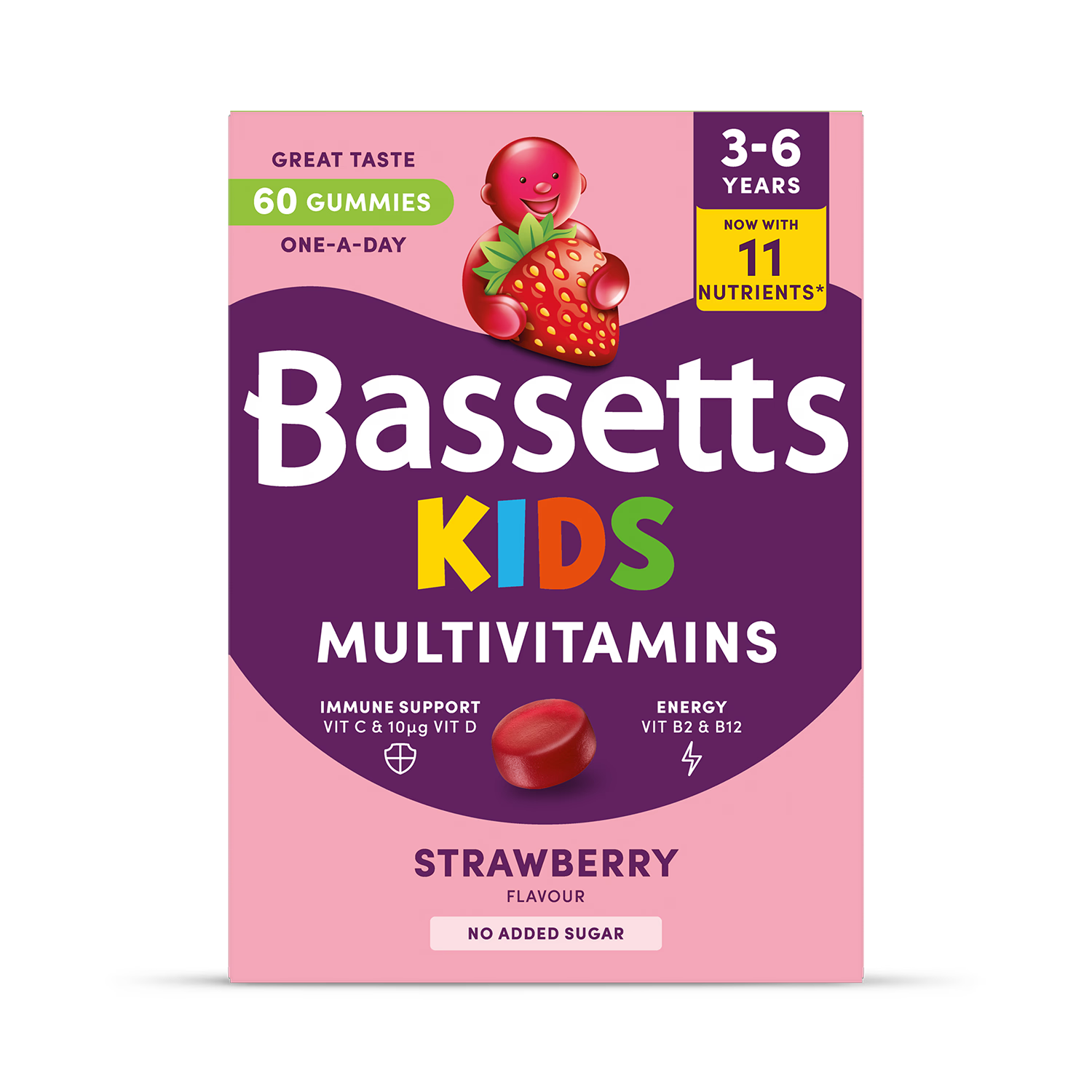 Bassetts multivitamin gummies strawberry 60 count, UK version