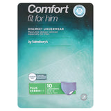 Sainsbury's Comfort Fit for Him Discreet Underwear Large Pants x10 bladder weakness Sainsburys   