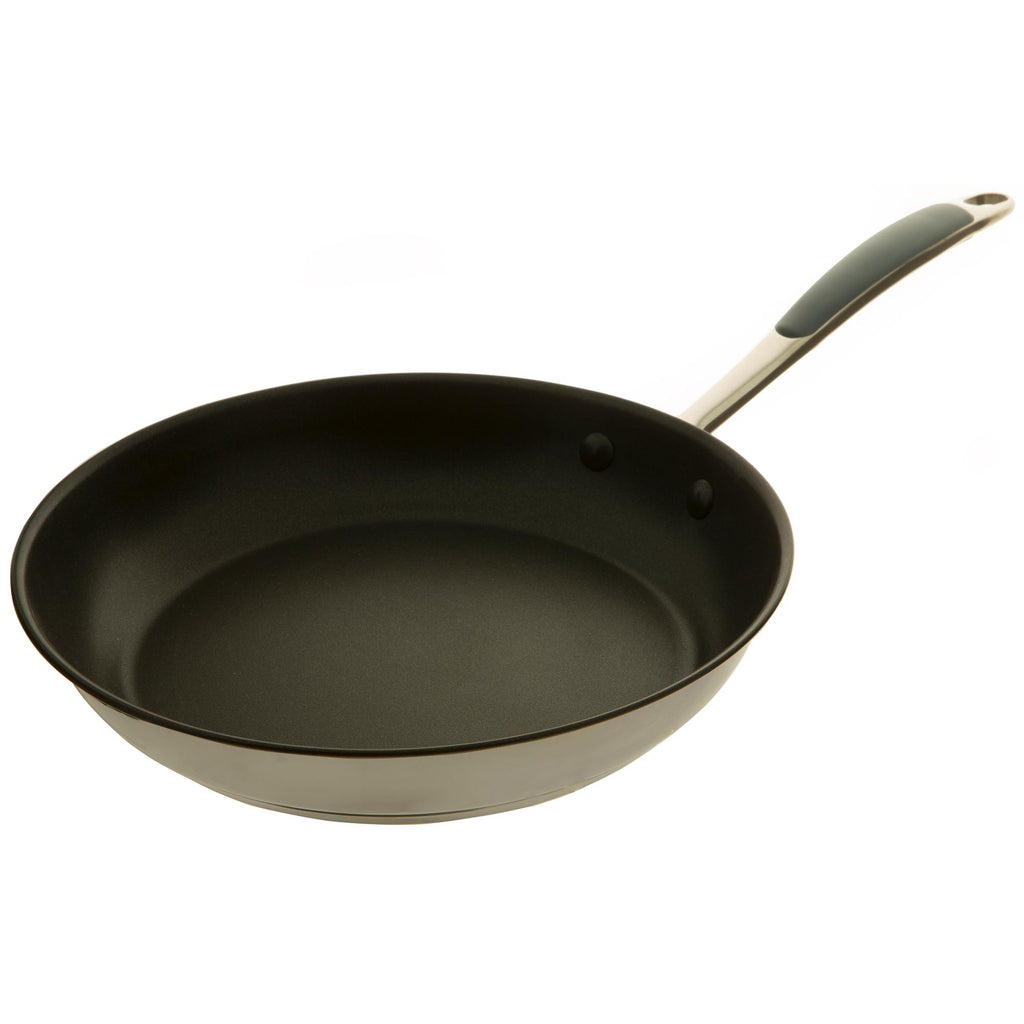 Sainsbury's Home Stainless Steel Frying Pan With Silicone Rim 32cm