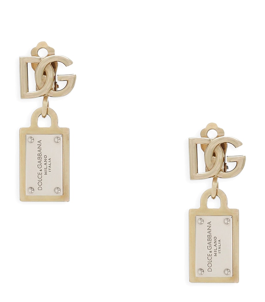 Dolce&Gabbana Logo-Plaque Clip-On Earrings
