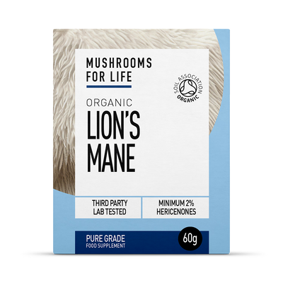 Holland & Barrett Mushrooms For Life Organic Lion's Mane Extract Powder 60g- Buy online at McGrocer