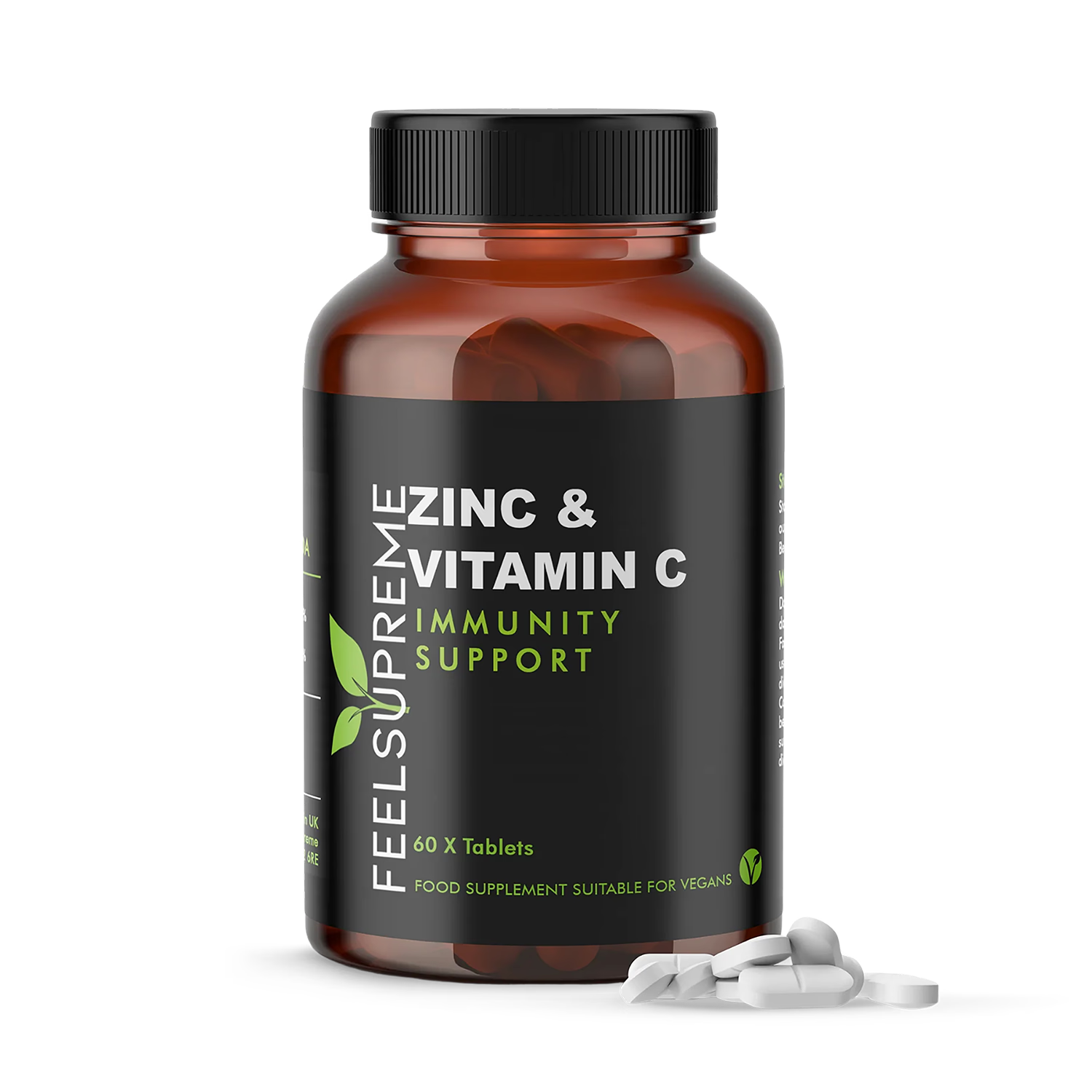 Zinc Vitamin C supplement tablets 60 count, UK version