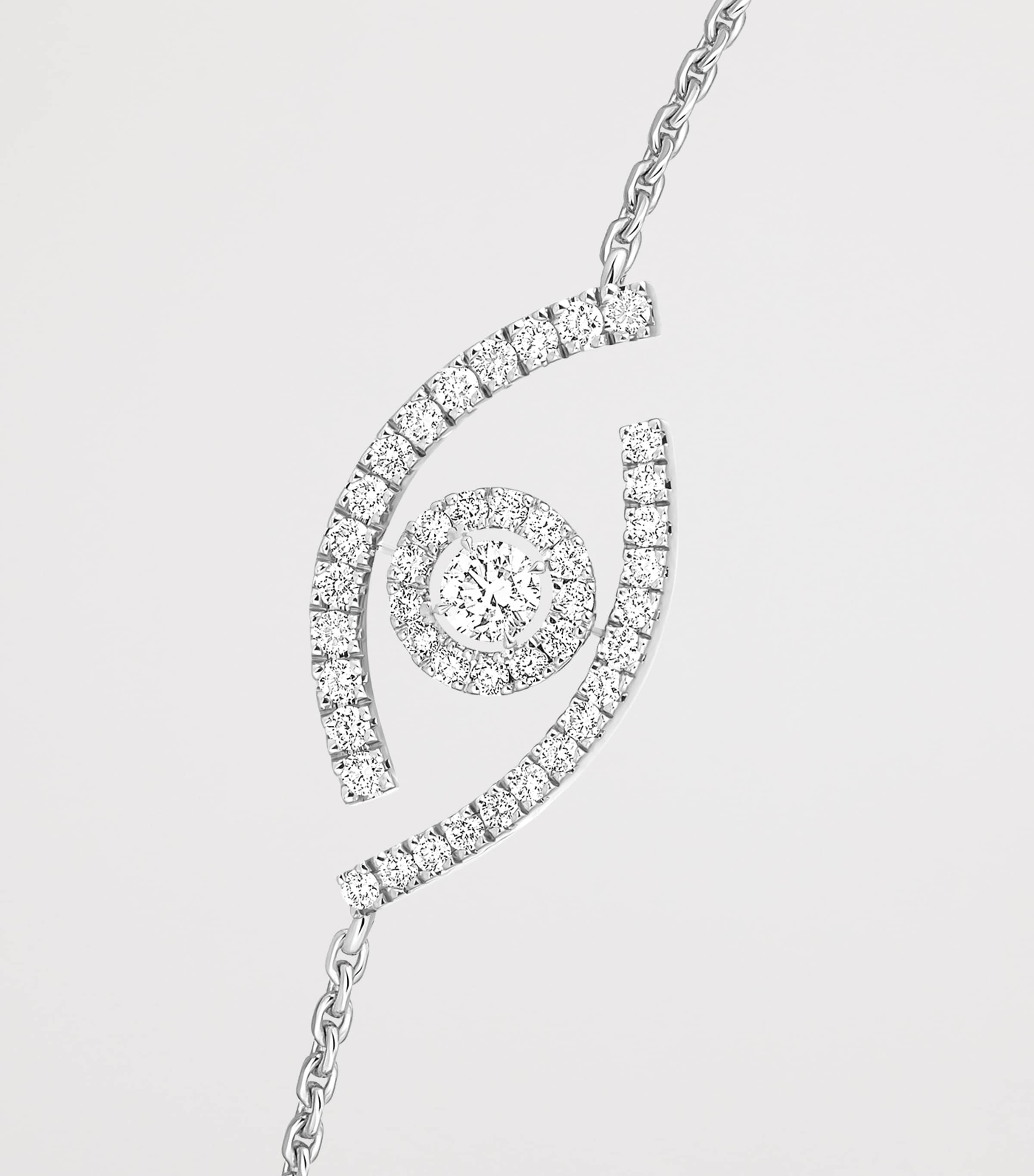 Messika Lucky Eye white gold diamond bracelet 0.21ct (British brand)