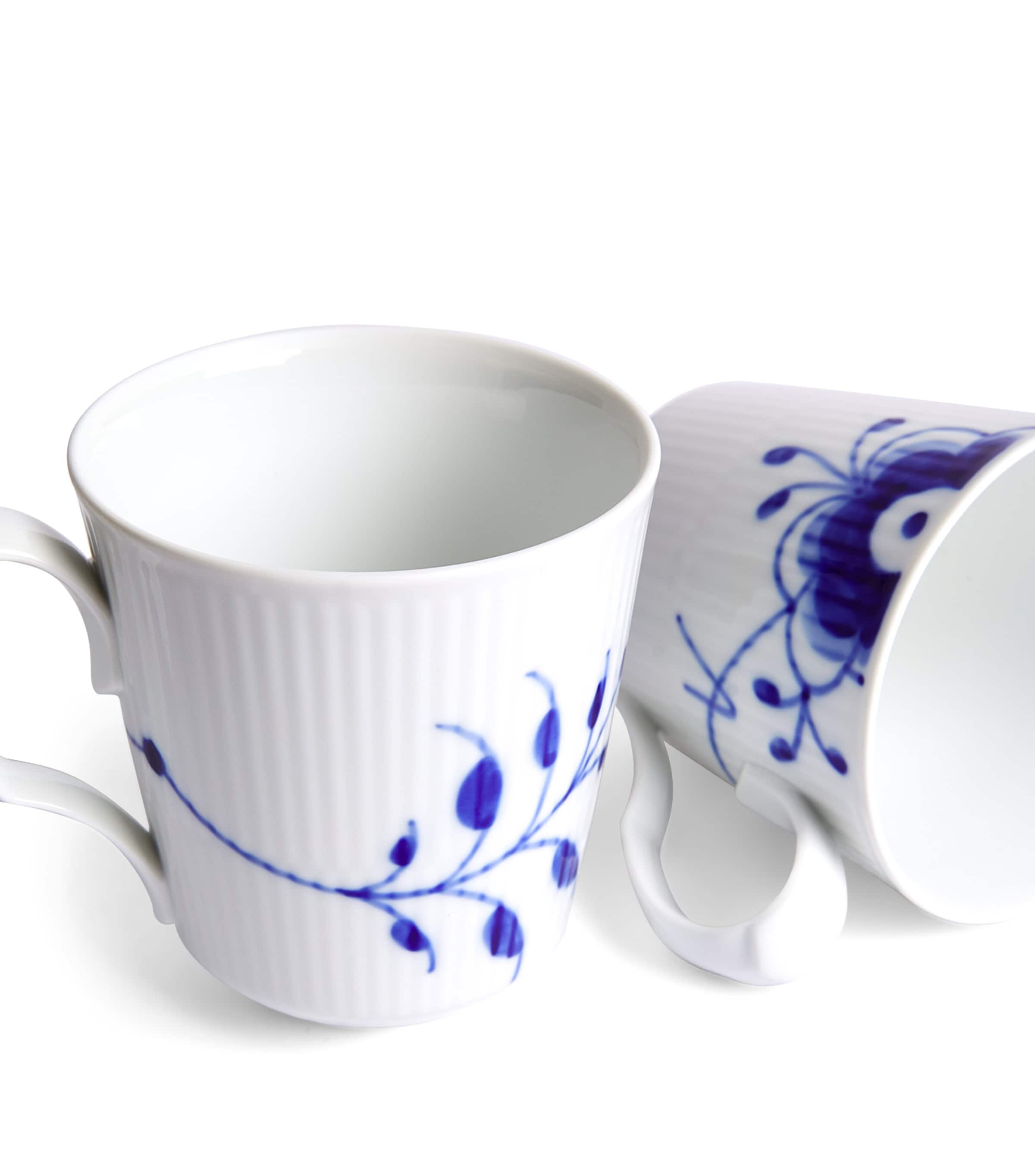 Royal Copenhagen Blue Fluted Mega Mugs set of two 370ml, imported from the UK