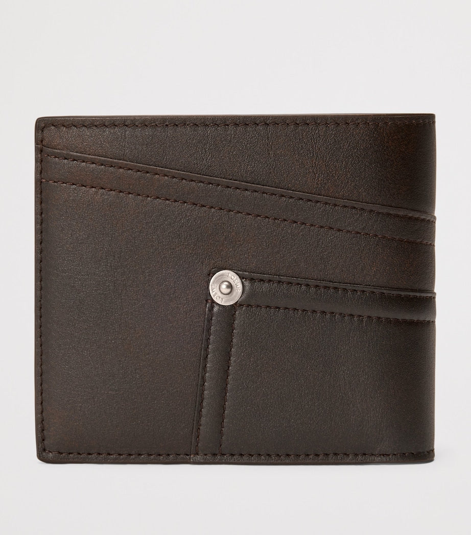 LOEWE calfskin bifold wallet with denim detailing - British product