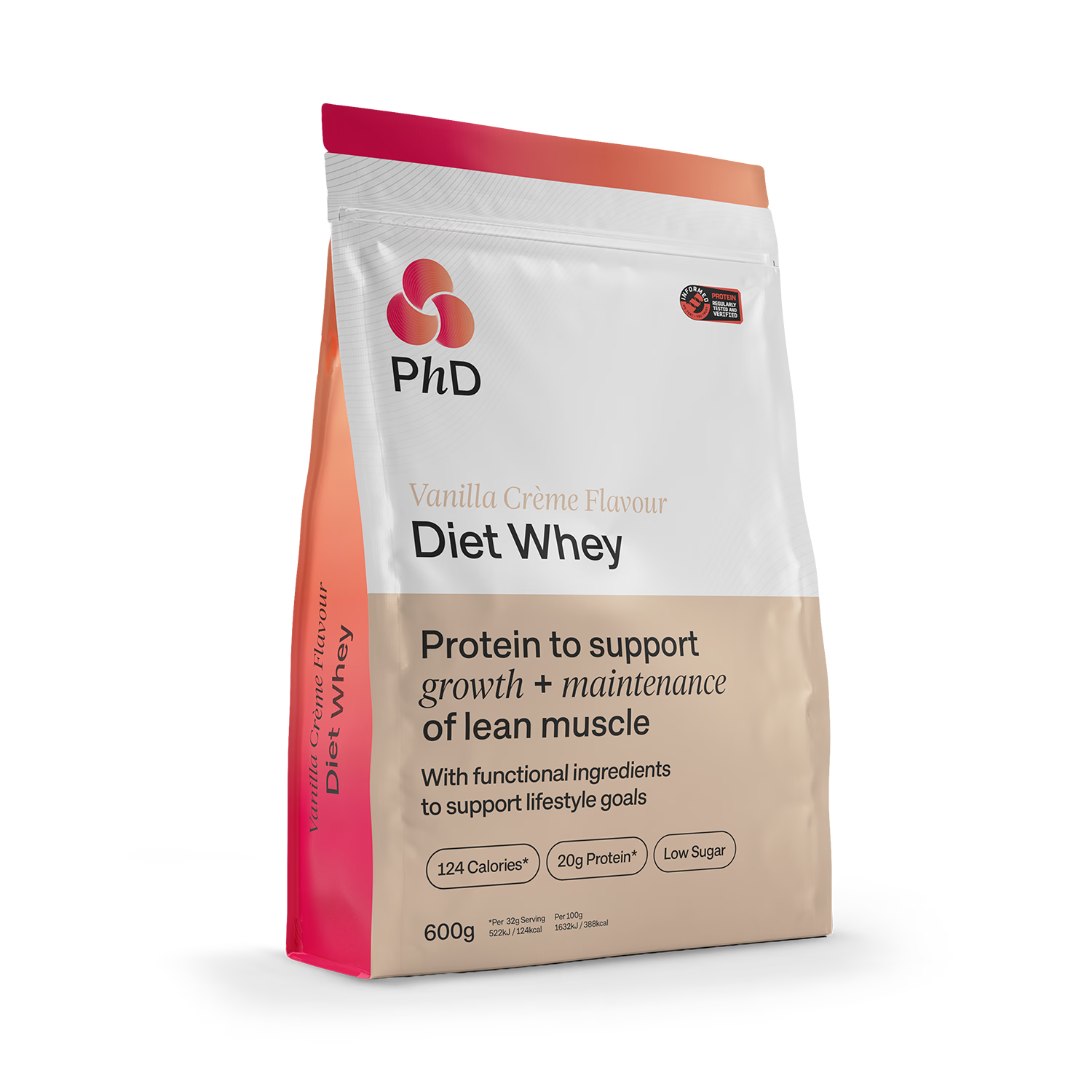PhD Diet Whey Protein vanilla creme powder 600g, British product