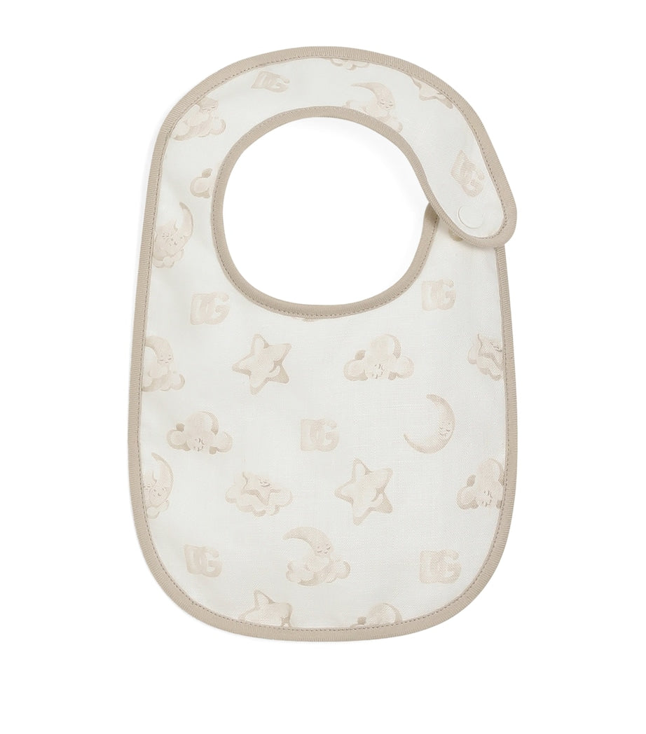 Dolce&Gabbana kids linen bib with moon and star print - British product