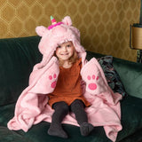 Cozy Noxxiez unicorn hooded blanket super soft fleece 130x100cm (British brand)