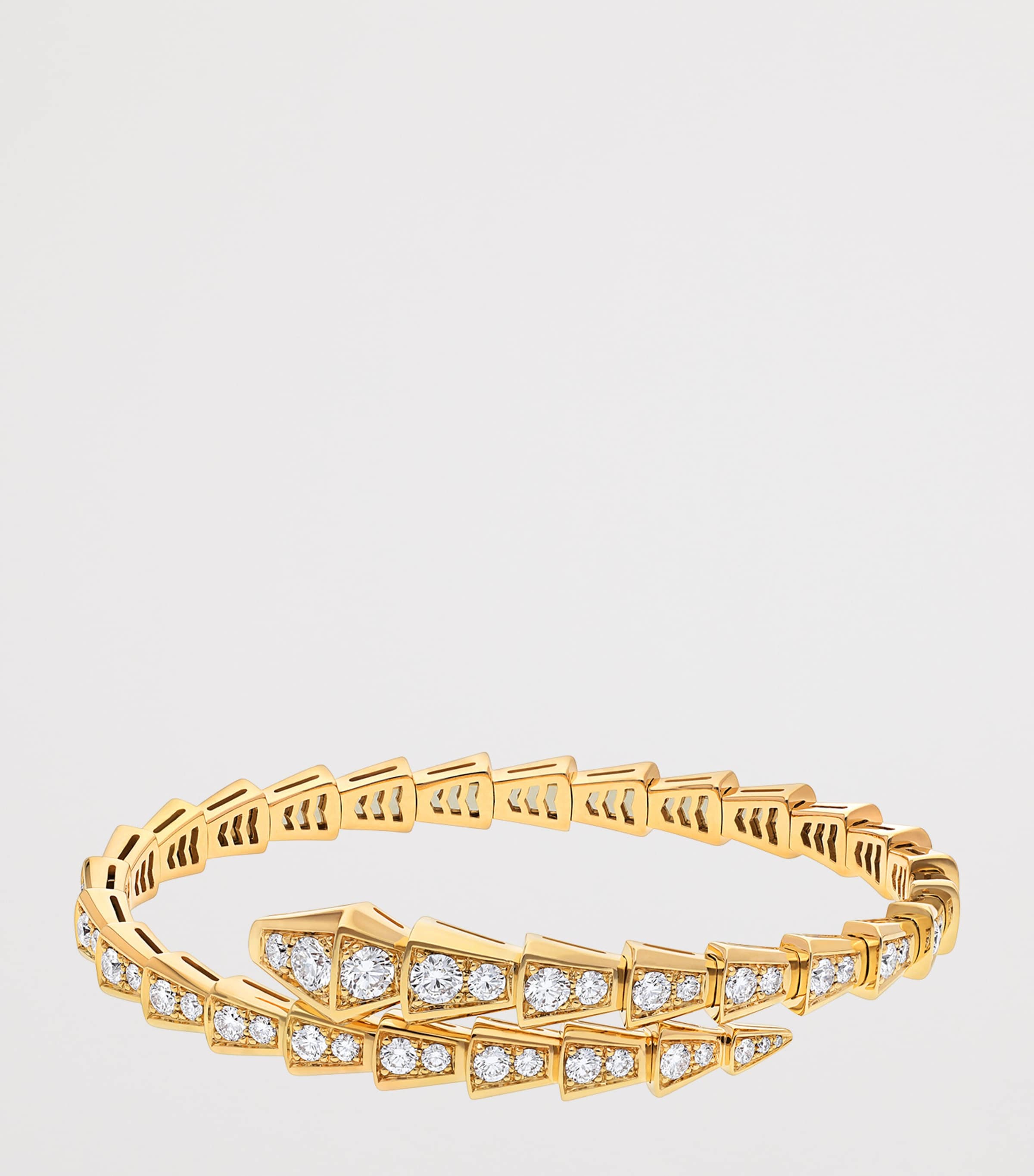 Bvlgari Serpenti Viper yellow gold diamond bracelet (British brand)