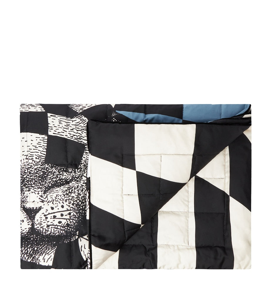 Fornasetti Silk Plaid High Fidelity Throw 140cm x 200cm - British product