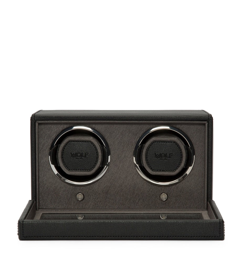 WOLF Cub double watch winder with cover in vegan leather - British product