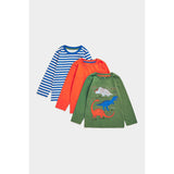 Dino Long-Sleeved T-Shirts - 3 Pack