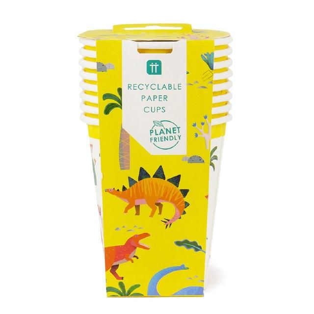 Dinosaur Kingdom 100% Eco Paper Cups, 250ml