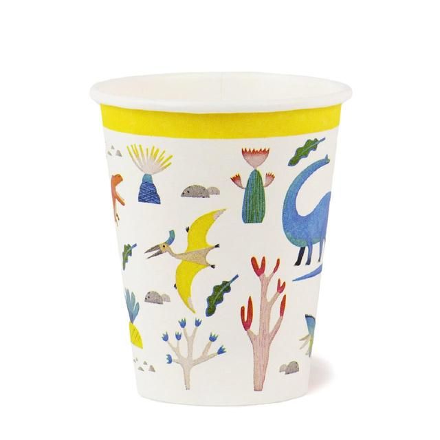 Dinosaur Kingdom 100% Eco Paper Cups, 250ml