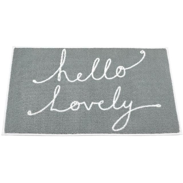 Dip & Drip Grey & White Hello Lovely Bathmat