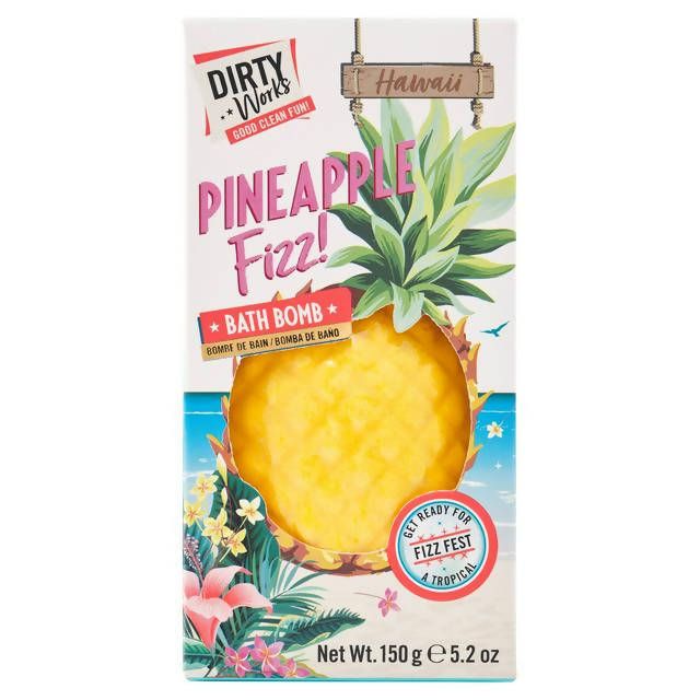 Dirty Works Pineapple Fizz! Bath Bomb 150g