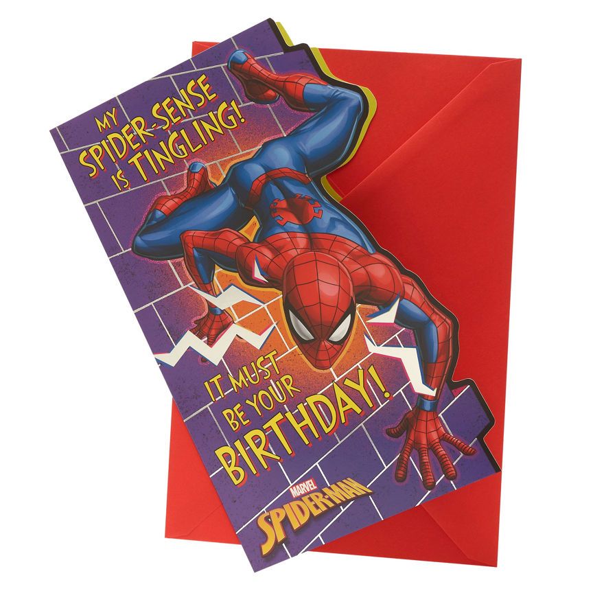 Disney Die Cut Spiderman Birthday Card