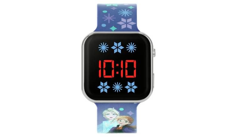 Disney Frozen Kid's Digital Purple Silicone Strap Watch