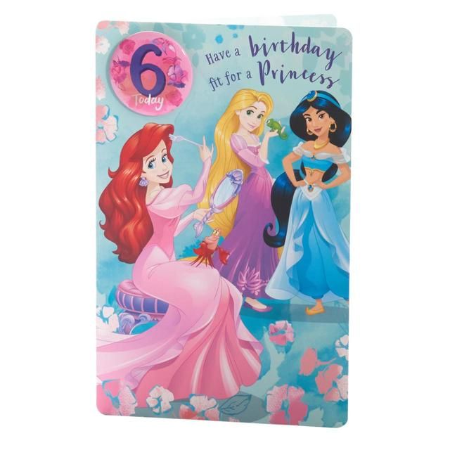 Disney Princess 6th Birthday Card