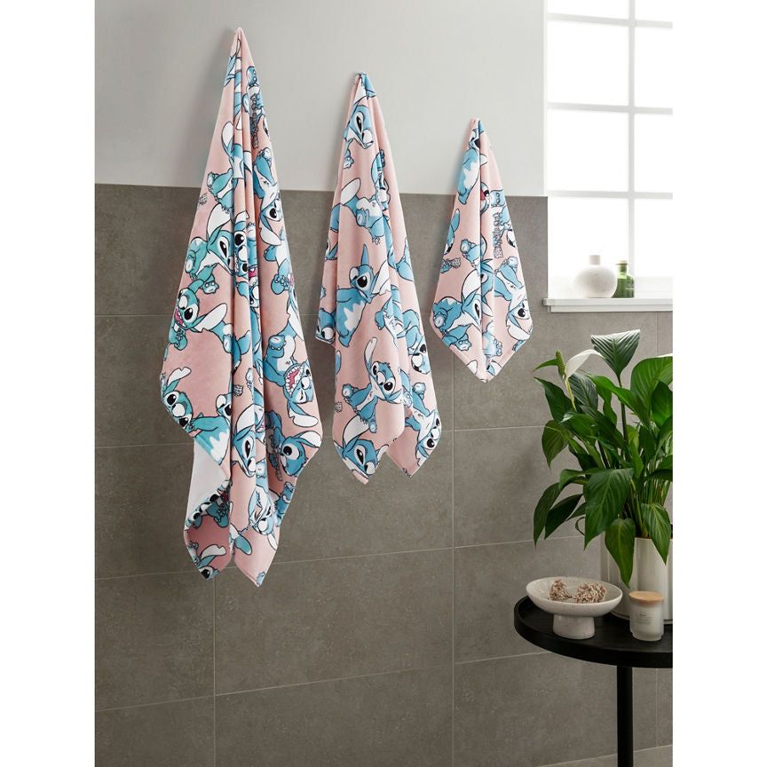 Disney Stitch Coral Printed Bath Sheet