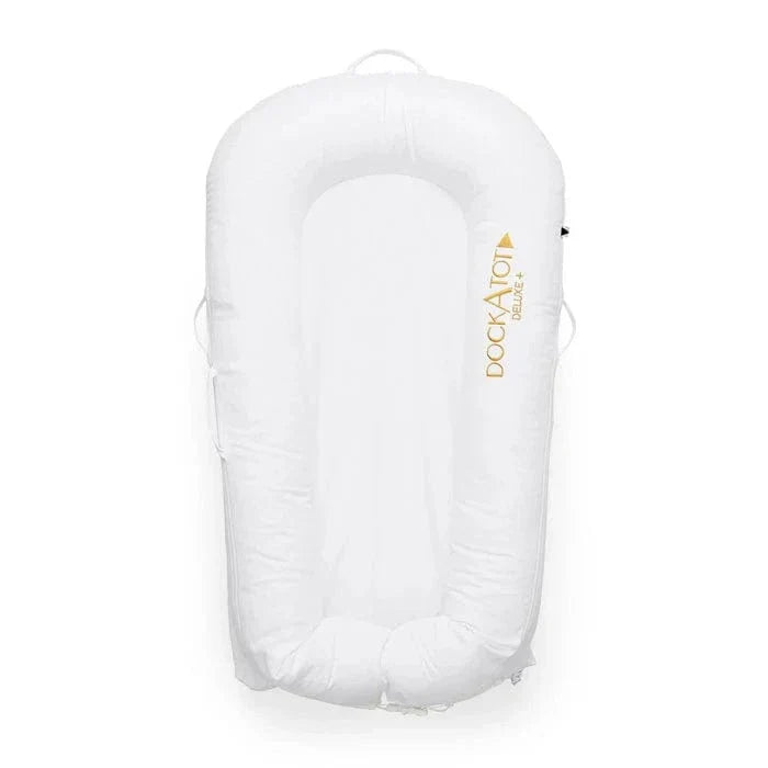 DockATot Deluxe+ Dock Pristine White baby lounger (British brand)