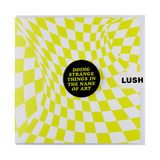 Lush art greetings card with pin badge (British brand)