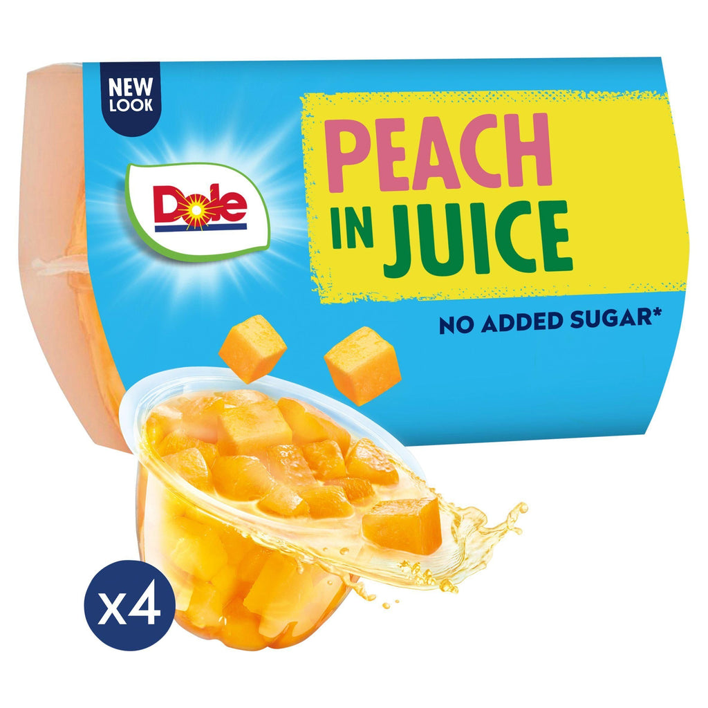 Dole Peaches In Juice Fruit Snacks 4x113g