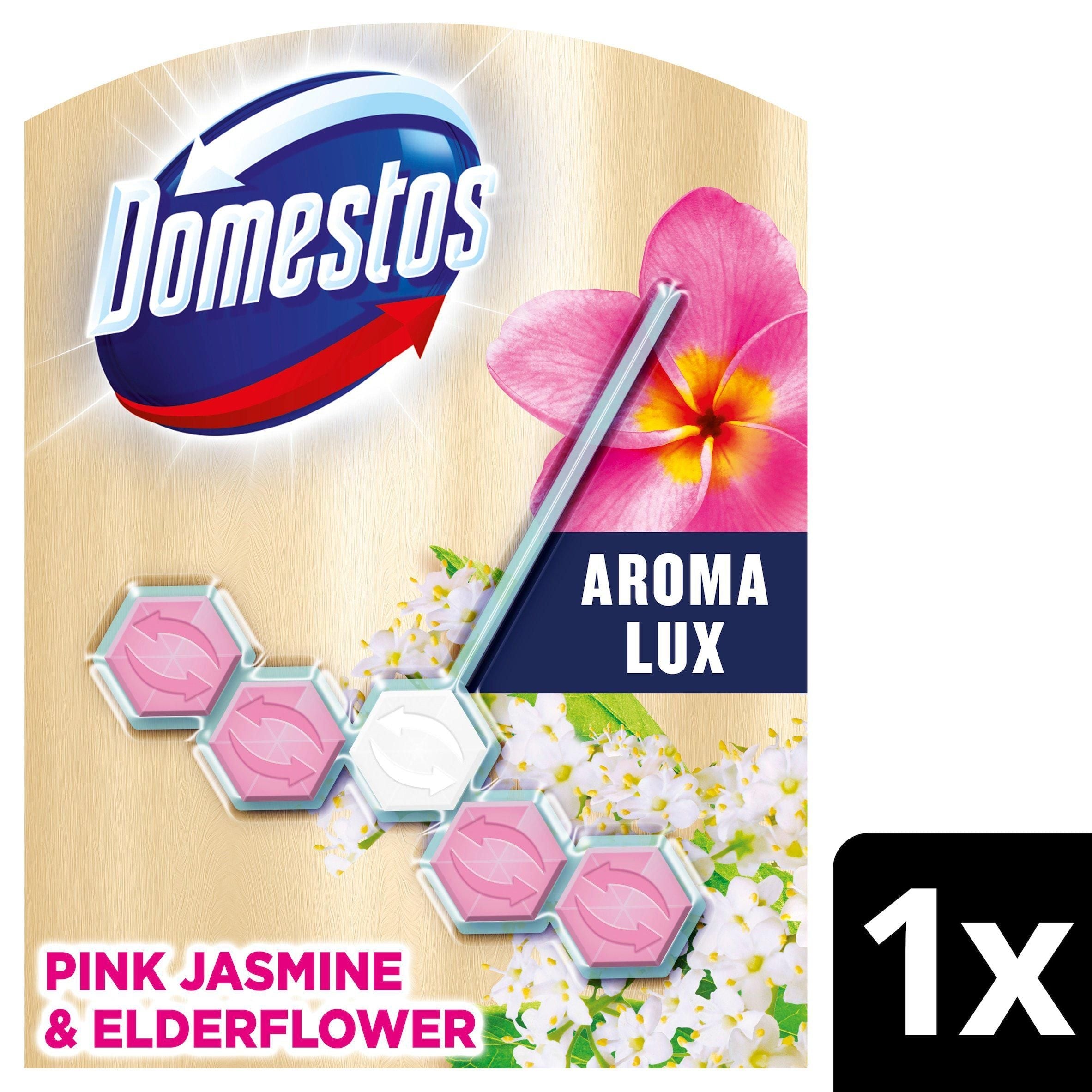 Domestos Pink Jasmine &amp;amp; Elderflower Toilet Block 55g