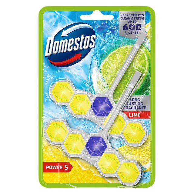 Domestos Power 5 Lime Toilet Rim Block Duo Pack   2 per pack