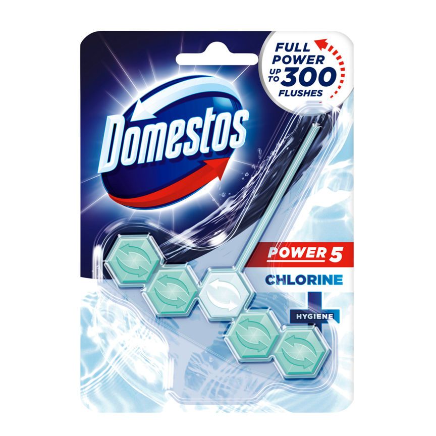 Domestos Power 5 Toilet Rim Block Bleach each