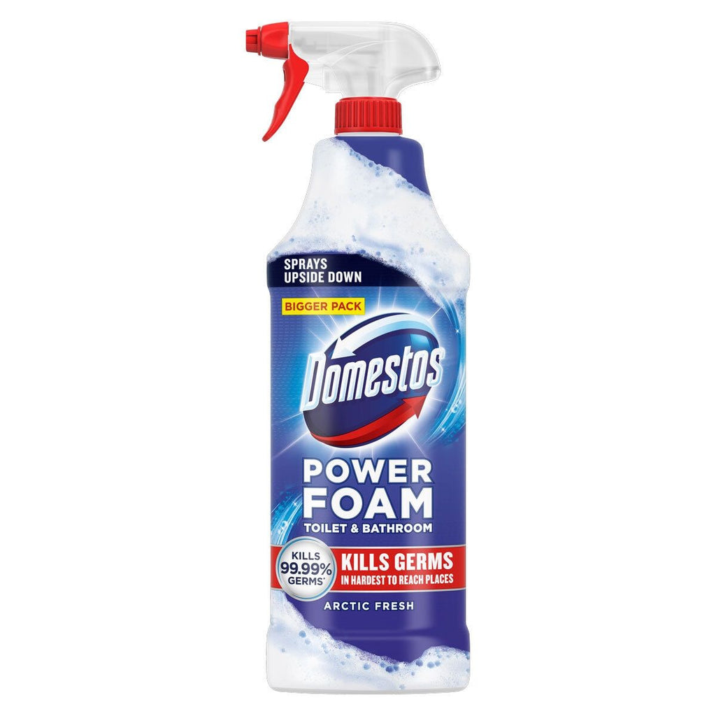 Domestos Power Foam Arctic Fresh Toilet & Bathroom Cleaner Spray, 3 x 650ml