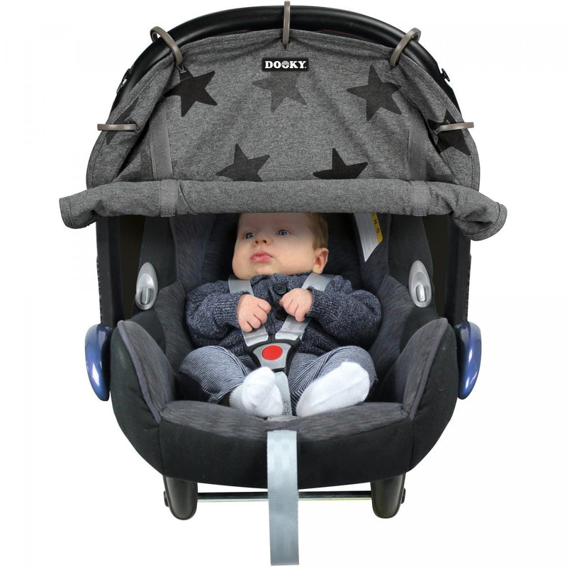 Dooky universal sun shade Grey Stars, imported from the UK