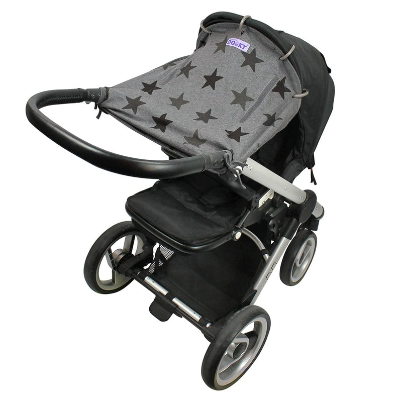 Dooky universal sun shade Grey Stars, imported from the UK