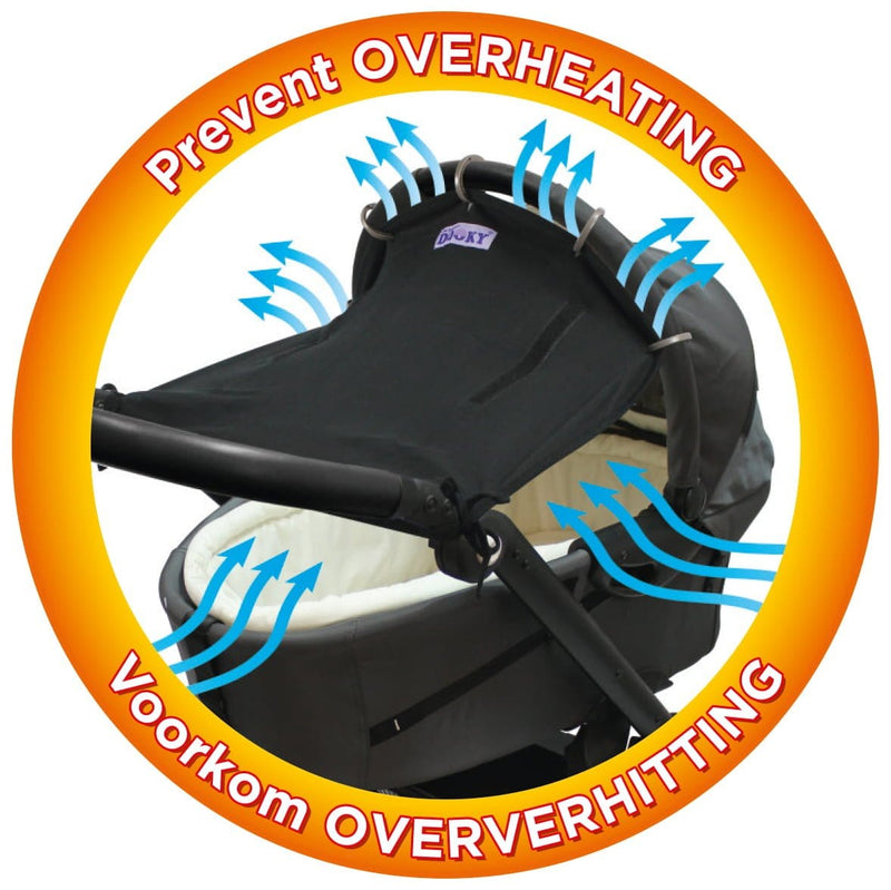 Dooky universal sun shade plain black, imported from the UK