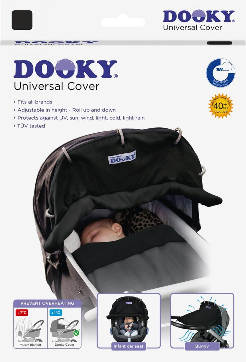 Dooky universal sun shade plain black, imported from the UK