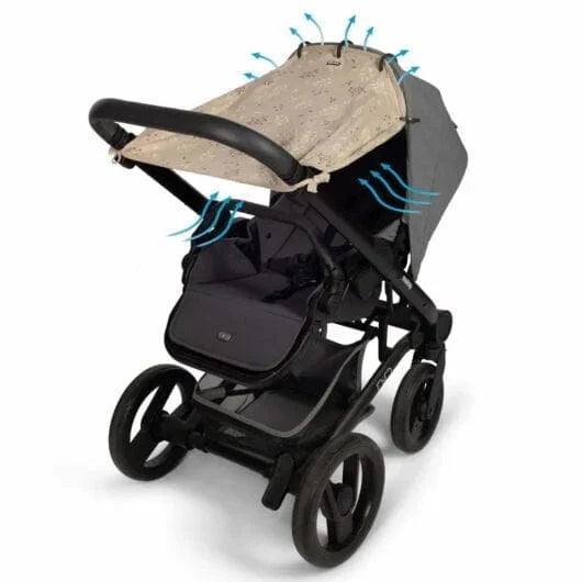 Dooky baby sun shade in Romantic Leaves Beige for strollers (British brand)