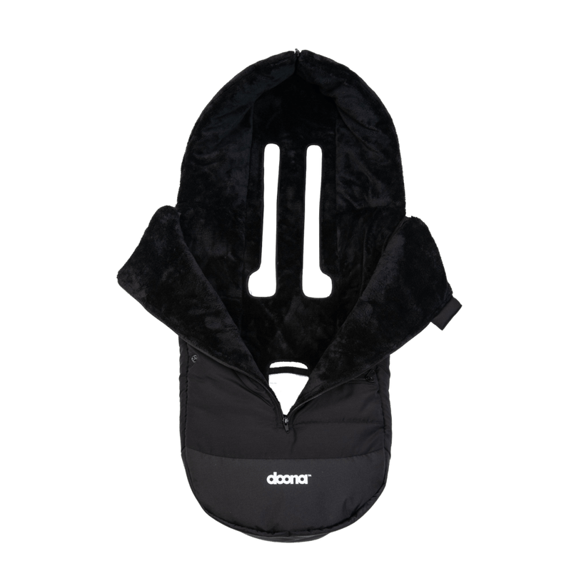 Doona winter footmuff in black for car seat and stroller (British brand)