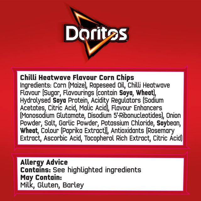 Doritos Chilli Heatwave Tortilla Chips Sharing Bag Crisps   180g